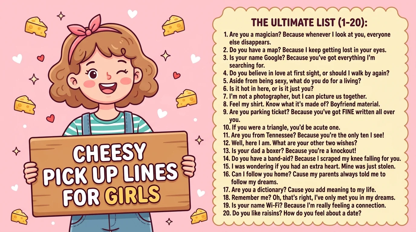 Cheesy Pick Up Lines for Girls