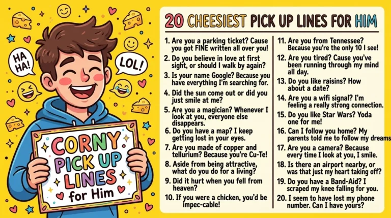 Corny Pick Up Lines for Him