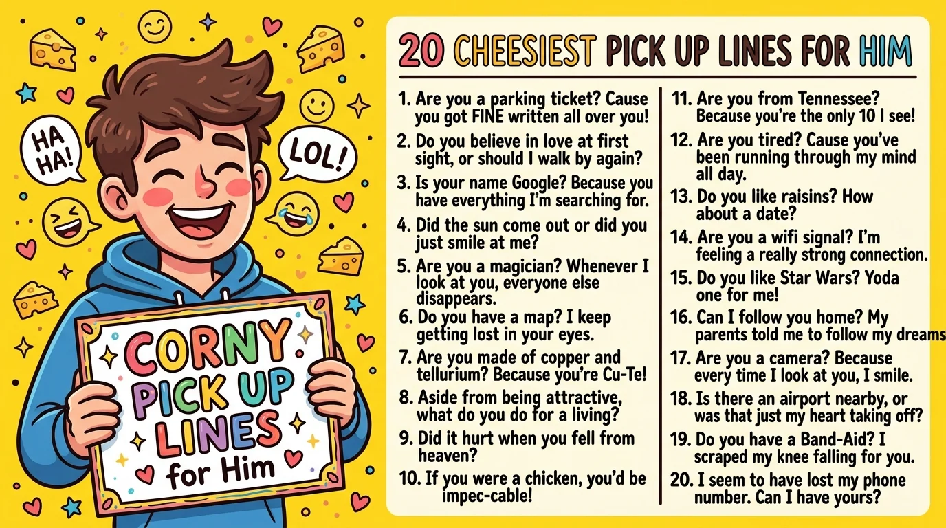 Corny Pick Up Lines for Him
