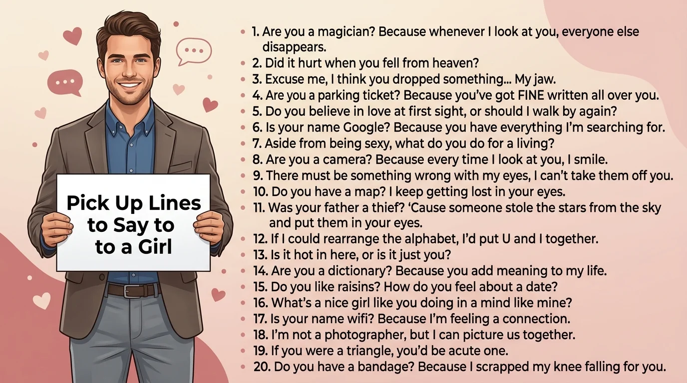 Pick Up Lines to Say to a Girl