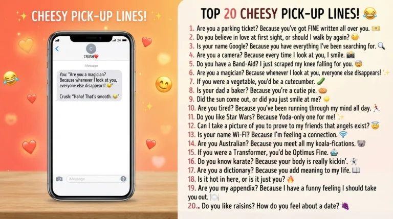 cheesey pick up lines