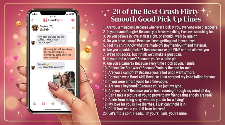 crush flirty smooth good pick up lines