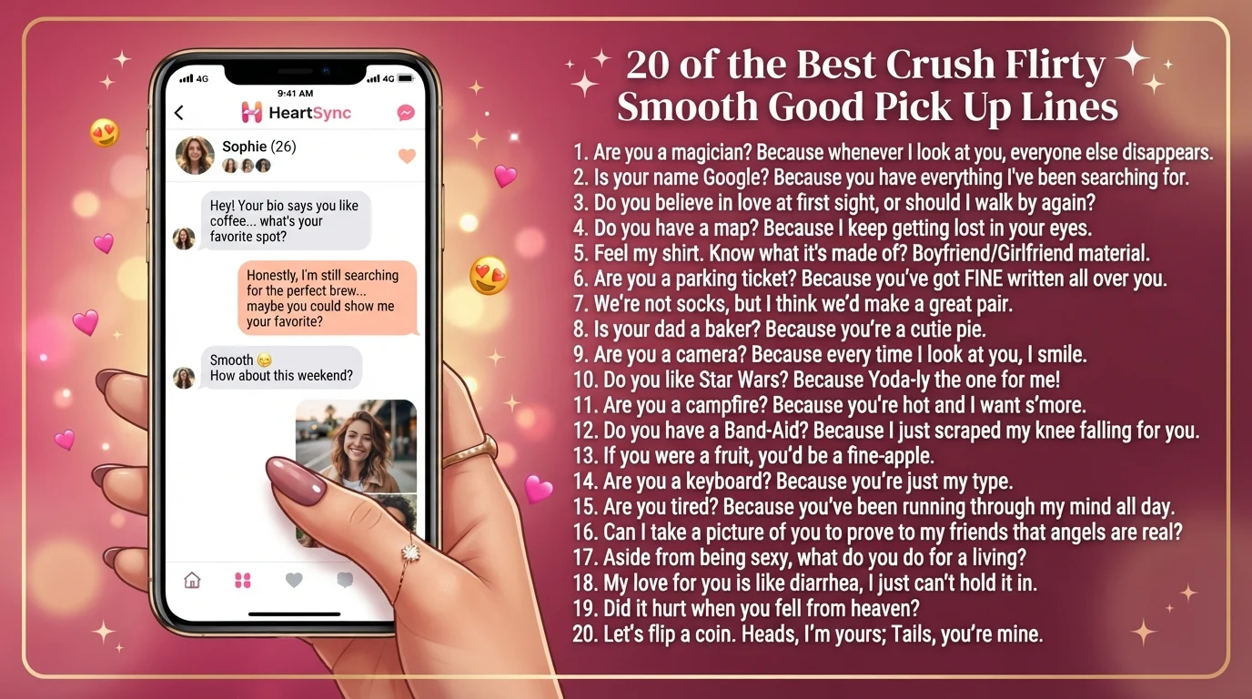 crush flirty smooth good pick up lines