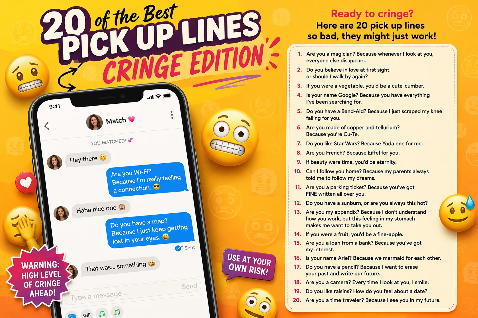 pick up lines cringe